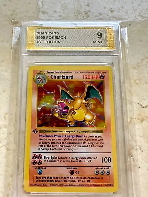 Charizard 1st Edition Pgc 9 Base 1999 Holo Pokemon Psa 4/102 Card Shadowless • £12999