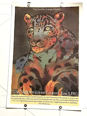 The NIGHT Of THE SNOW LEOPARD Milton GLASER New York Zoological Society 11 X 16 • $50