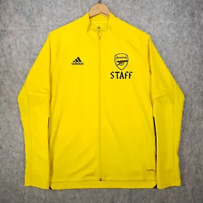 £29.95 • Buy Arsenal Jacket Mens Medium Yellow Adidas Aeroready Spell Out Logo Staff Gunners