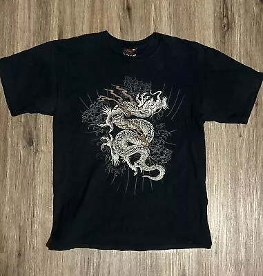 Vtg Miami Ink T-Shirt Size Large Black Y2K Dragon Tattoo Grunge • $35
