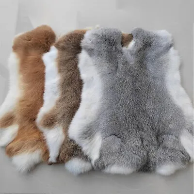 5PCS Real Natural Rabbit Skin Pelts Fur Hides Soft Leather Mats Tanned Craft DIY • $27.54