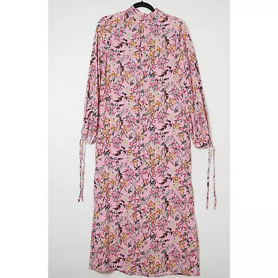 MNG Denim Long Sleeve Full Length Mumu Style Maxi Dress High Neck • $28