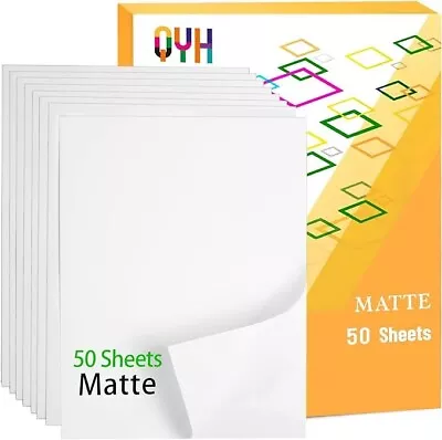 Premium Printable Vinyl Sticker Paper 50 Matte White Waterproof Decal Sheets • $41