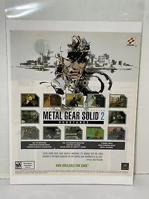 Metal Gear Solid 2: Substance PS2 Xbox 2002 Print Ad/Poster Official Snake Art • $18