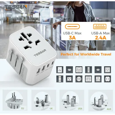 $32.99 • Buy Universal Power Adapter Electrical Socket With USB C Power Plug For Travel Ship