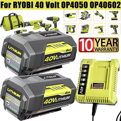 40V 6.0Ah Battery Or Rapid Charger For Ryobi 40 Volt Lithium OP4050 OP40602 NEW • $131