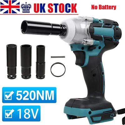 For Makita 18V Battery Impact Wrench Brushless Driver Cordless Rattle Gun+Socket • £25
