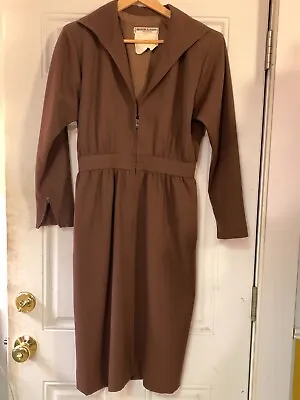 RARE Boutique 1984 Vintage YSL Yves Saint Laurent Brown Rive Gauche Dress • $96.99