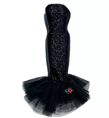 Barbie Black Gown Strapless Mermaid Evening Dress Solo In The Spotlight Vintage • $11.99