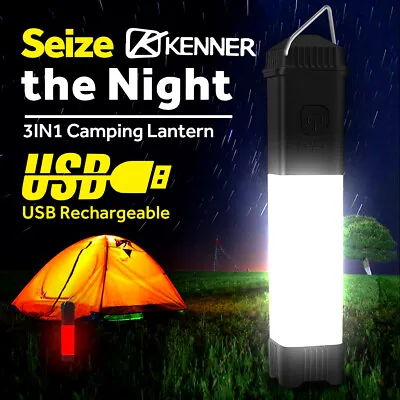 $27.46 • Buy Rechargeable LED Camping Lantern Work Light Flashlight Outdoor Tent Lamp Torch