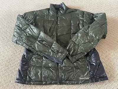 Montbell Green Down Jacket Size Medium Bin 224 • $85