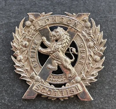 Genuine 1941 Silver Hallmarked Gaunt Made London Scottish Cap Badge • £480