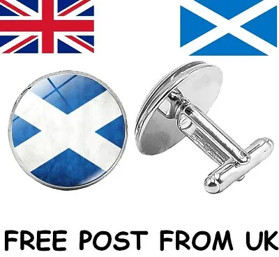 Scotland Flag Round Cufflinks Scottish Saltire  • £5.45