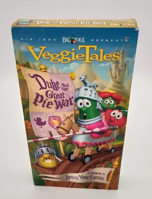 Veggie Tales VHS Tape VCR Duke Great Pie War Loving Your Family Christian • $9