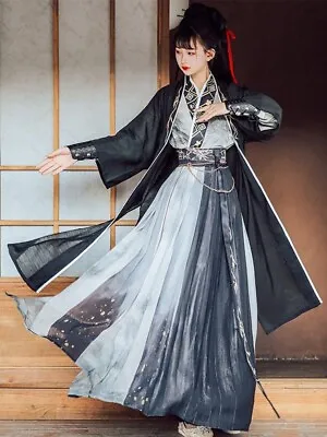 Song Dynasty Hanfu Ink Printed Dress Couples Matching Unisex Men Women Daily Clo • $45.59