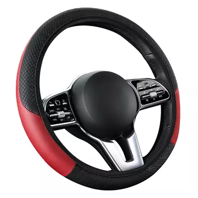 Black Red Car Auto Steering Wheel Cover Anti-slip Protector 15in/38cm Universal • $18.04