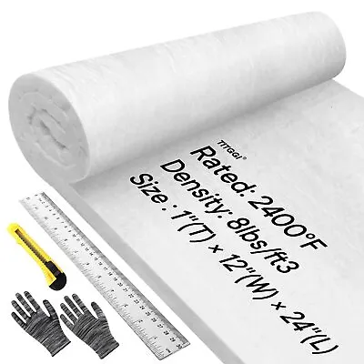 TITGGI Kaowool Fireproof Ceramic Fiber Insulation Blanket (2400F 1x 12x 24) • £22.30