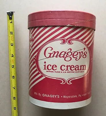 VINTAGE Ice Cream Container From Gnagey's Meyersdale PA • $45