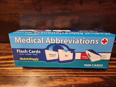 Medical Abbreviations Terminology Flash Cards Quick Study 1000 Pc Tabbed  • $4.28