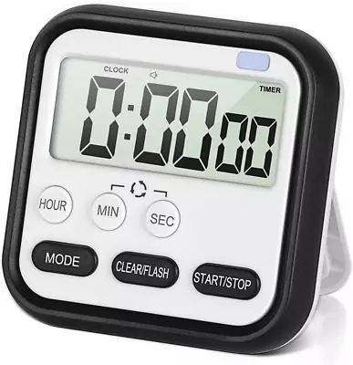 Kitchen Timer Digital Visual Timer 24-Hours Magnetic Clock Stopwatch Count-Up & • £6.39