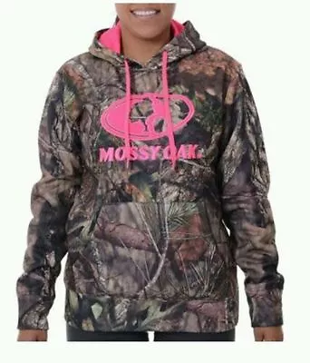 Mossy Oak Women's Camo Hot Pink Logo Performance Fleece Hoodie M L XL 2XL 3X NEW • $34.97