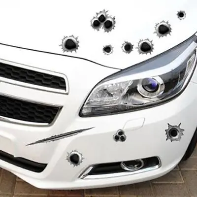 $6.98 • Buy Realistic Bullet Holes Car Truck Body Window Bumper Sticker Decal Yeti Prank