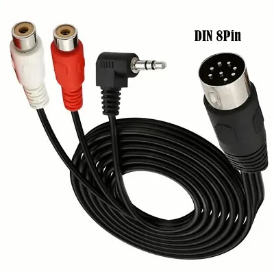 MIDI DIN 8 Pin Male To 2 RCA / Angle DC 3.5mm Aux 3 Pole Male Audio Stereo Cable • $13.99