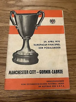 1970 ECWC Final GORNIK ZABRZE V MANCHESTER CITY Exc Condition Football Programme • £200