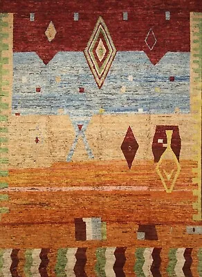 10x14 Multicolor Moroccan Hand Knotted Thick Wool Tribal Abstract Rug • $2599