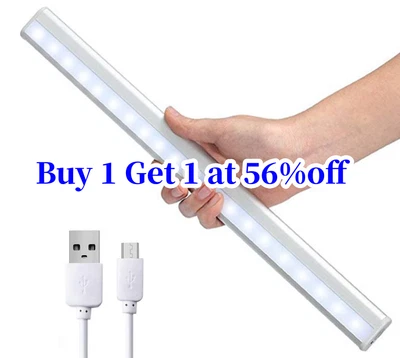 £0.99 • Buy LED PIR Motion Sensor Light Strip Cabinet Lamp Closet USB Rechargeable 12LED