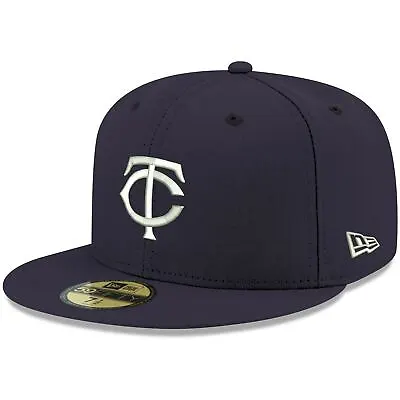 Men's New Era Navy Minnesota Twins White Logo 59FIFTY Fitted Hat • $31.49