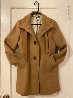 J. Crew Womens Camel Tan 90% Wool 10% Cashmere Coat Size 8 • $70