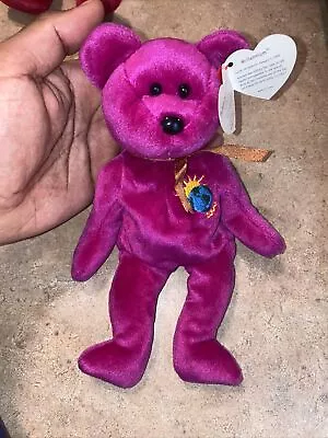 TY Beanie Baby Millennium  Millenium  Bear (1999Retired) With Tag Errors • $2500