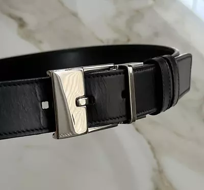 Vintage Mens/Womens Gucci Reversible Black/Dark Brown  Leather Belt • $75