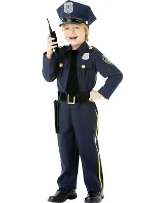 Child Police Officer Uniform US Cop Age 4-10 Boys Kids Fancy Dress Costume • £21.99