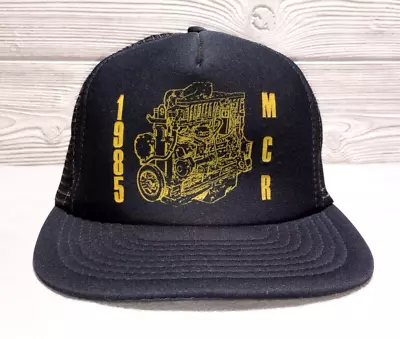 Vintage Caterpillar Cat Hat Mesh Trucker 1985 MCR Engine Adjustable Snapback Cap • $25.55