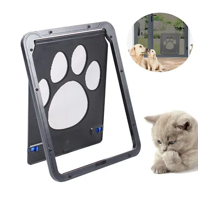 Pet Cat Puppy Dog Magnetic Lock Lockable Safe Flap Door Gate Frame Black • $10.45