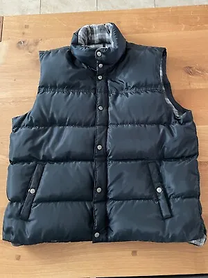 J. Crew Down Puffer Vest Mens XL Black W/flannel Lining • $20