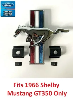 Front Grille Tri-Bar Pony Emblem W/ Clips For 1966 Ford Shelby Mustang GT350 • $34.99