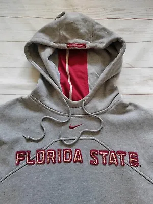 £39.99 • Buy Vintage Nike Centre Swoosh Florida State University Pullover Hoodie Grey L/XL