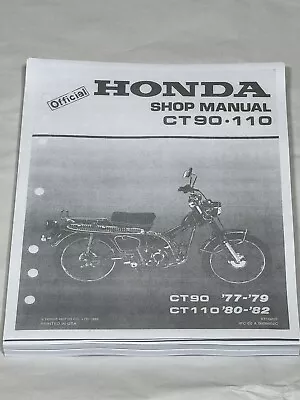 3 Hole Official Service Shop Repair Manual 77-82 Honda CT90 CT110 Trail 90 110 • $23.99