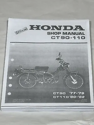Official Service Shop Repair Manual 1977-1982 Honda CT90 CT110 Trail 90 110 • $21.59