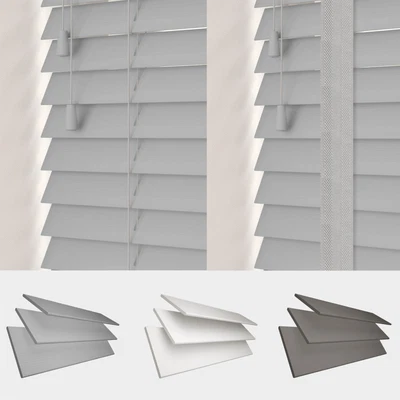 £202.99 • Buy Faux Wood String Venetian Blinds 50mm String Tape White Grey