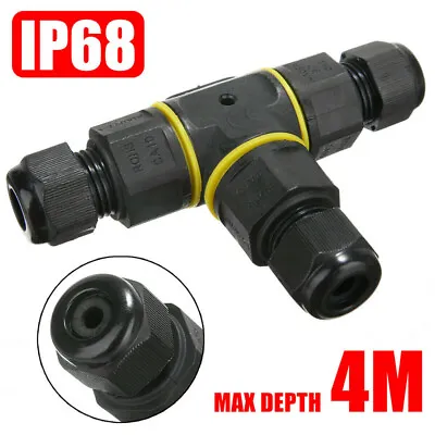 £7.02 • Buy IP68 3Way Waterproof Outdoor Junction Electrical Wire Cable Line Connector Power