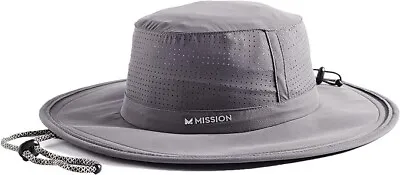 MISSION UPF 50 Wide Brim Cooling Booney Sun Hat In Charcoal • $14.20