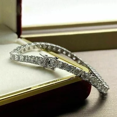 5MM Vintage 12Ct Lab Created Diamond Womens Tennis Bracelet 14k White Gold Over • $110