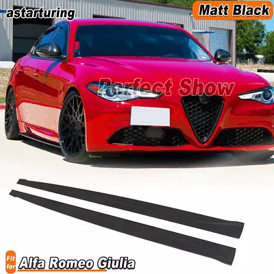 Fit For Alfa Romeo Giulia 952 Sedan 2015-2020 Matt Black Side Skirts Spoiler Lip • $351.11