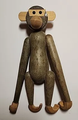 Vintage Kay Bojesen Style 7  Wooden Monkey Kinetic Figure Hinged Limbs • $34.99