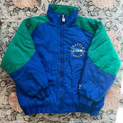 Vintage Seattle Seahawks NFL Gameday Winter Jacket Puffer Coat XL • $94.99