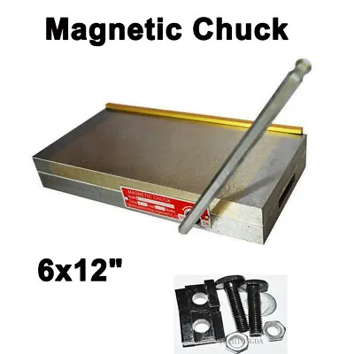 New 6x12  Fine Pole Permanent Magnetic Chuck Machining Workholding US Shipping • $99